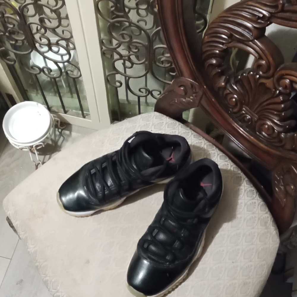 Jordan Black and Red Athletic Shoes